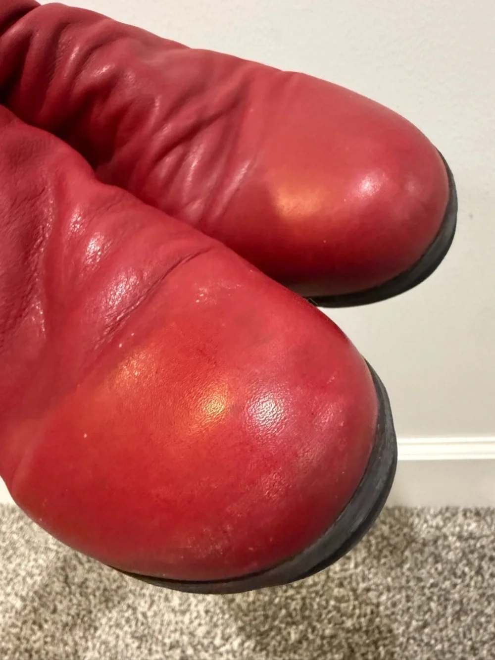Bos&co Madrid Women's Red Leather Ankle Boots - Size 40 EU or 9 US